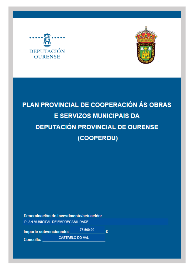 Plan municipal de empregabilidade – Deputación de Ourense (COOPEROU)