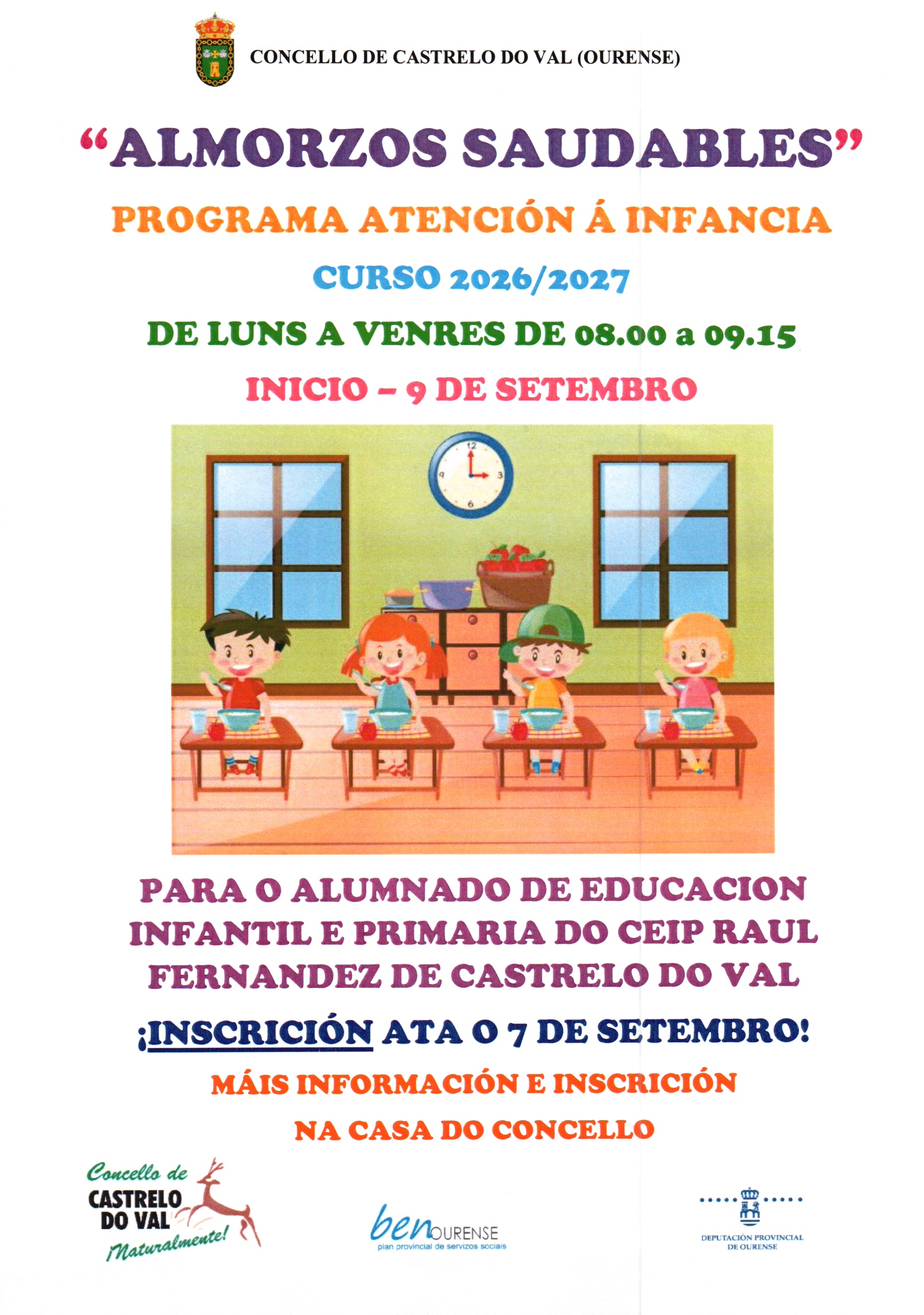“Almorzos saudables” programa de atención á infancia.